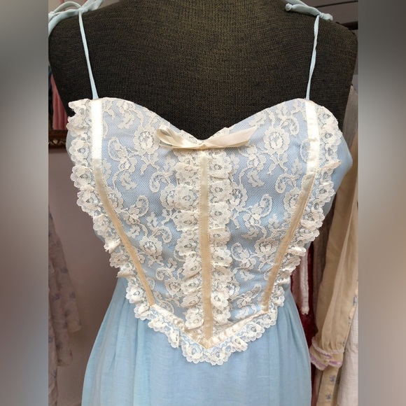 Vintage Candi Jones California 70s Coquette Girl Pinup Maxi Boho Sundress - Picture 2 of 4